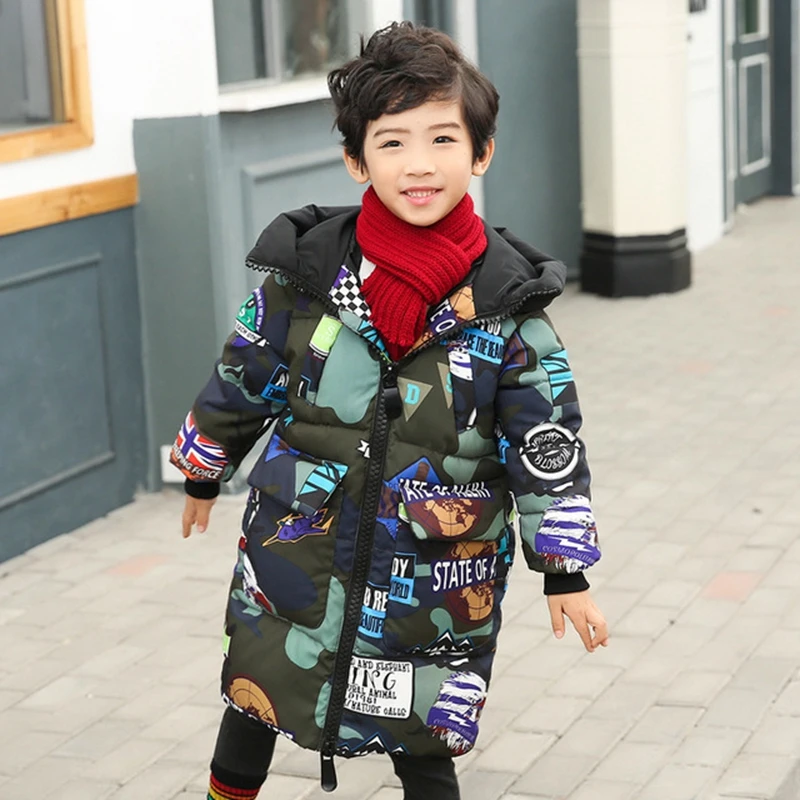 Зимняя куртка для мальчика на температуру до-30 градусов, утепленное пуховое хлопковое Пальто Куртка с капюшоном Детская парка в стиле пэчворк теплая одежда для маленьких мальчиков, TZ467 - Цвет: Pink