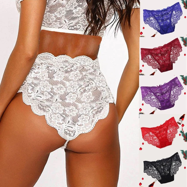 Women Sexy Panties Lace Low-waist Briefs Female Breathable Embroidery  Underwear