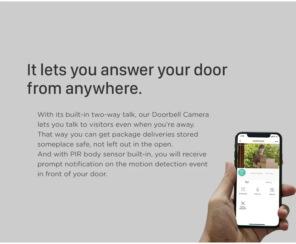 1080P Wi-Fi видео дверной звонок беспроводной умный видео домофон CloudEdge приложение дистанционное управление двухсторонний разговор домашний монитор безопасности