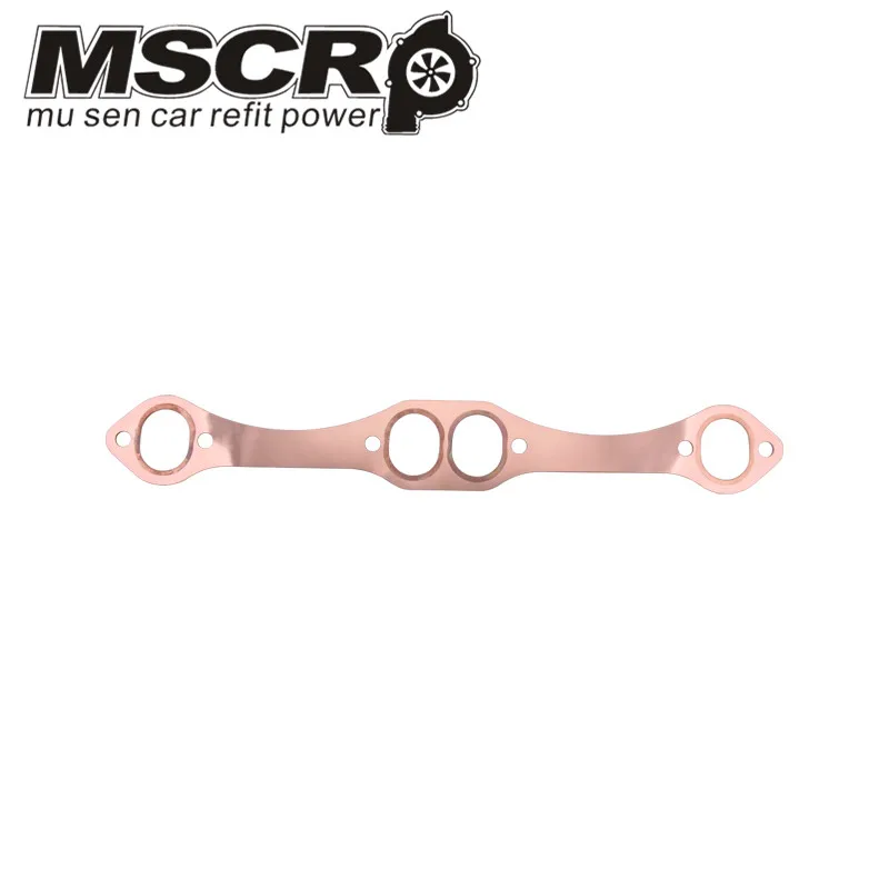 Овальный порт Медный Коллектор выхлопные прокладки для Chevy SB 327 305 350 383 многоразовые