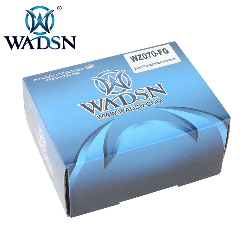 WADSN Softair wBowman III tactical headset with throat mic EVO III Dual Side Headset Detective High Tone Headphone Z070 Earphone