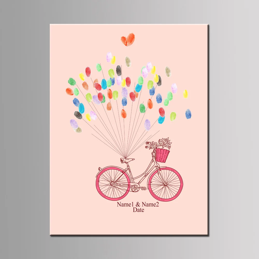 

Wedding Guest Book Personalized Fingerprint Painting Baby Shower Fingerprint Signature Guest Book Birthday Party Sign Picture