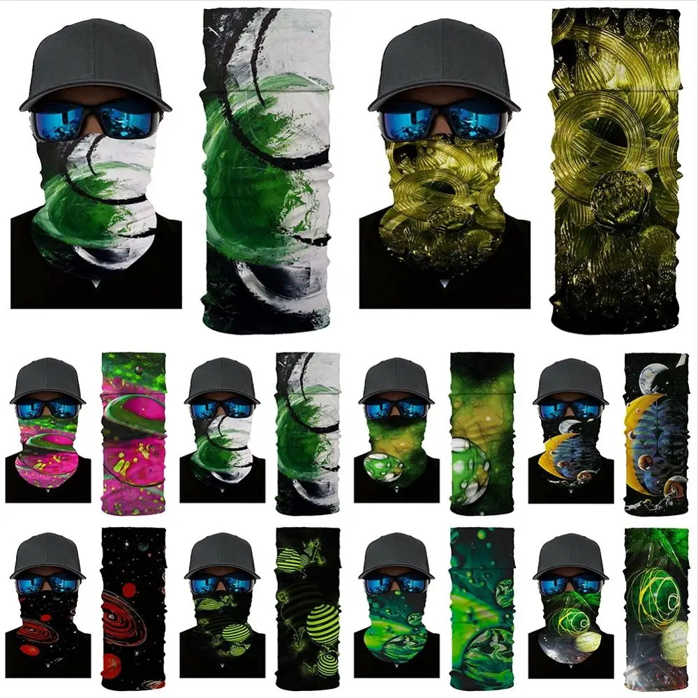 

New Dustproof Turban Sphere Pattern Microfiber Polyester Men's Seamless Turban Anti-Ultraviolet Dustproof Cooling Turban