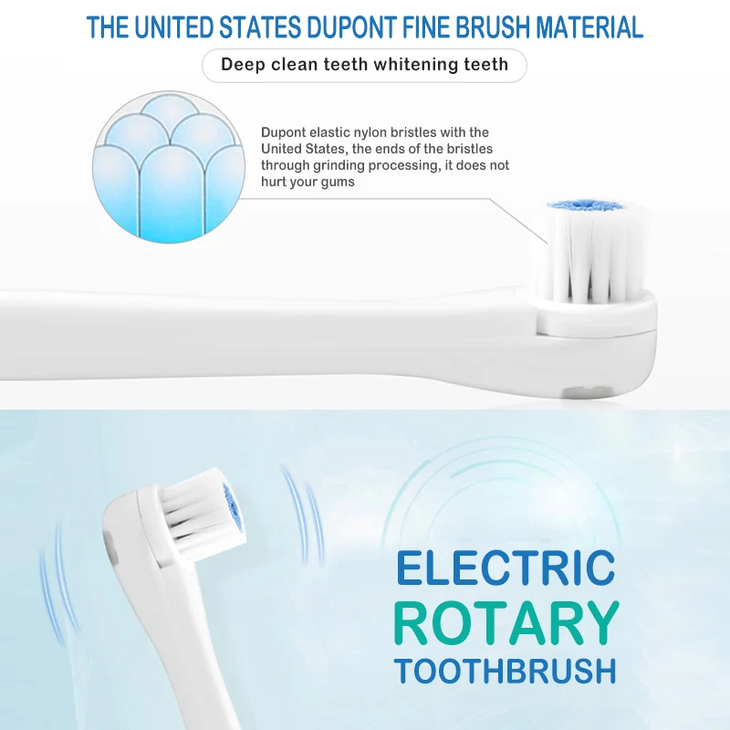 Rotary Toothbrush No Rechargeable Tooth Brush Toothbrush With 3 Brush Heads Dental Care Waterproof Teeth Brush