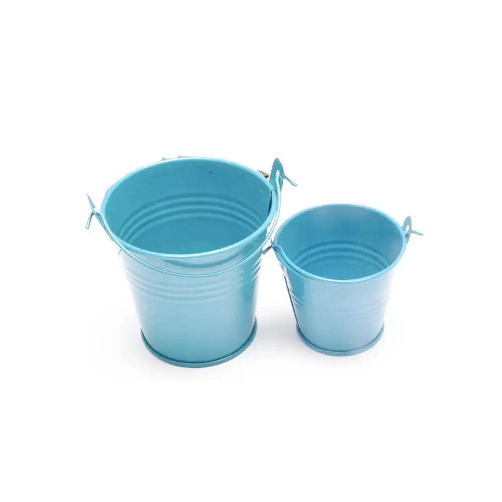 Light Blue 1 шт., маленькие металлические ведра, жестяное мини-ведро, цветочные горшки, украшение дома, железные кашпо, для свадебной вечеринки, кашпо, цветочный горшок, Декор - Цвет: Light Blue