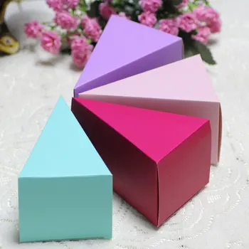 

50pcs Triangle Cake Box Paper Boxes For Packaging Candy Box Paper Box For Cakes Wedding Gift Box Cookies Food Container Party