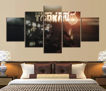 

5 Piece Decorative Canvas Painting Poster New Fashion Office Home Mural Poster Escape From Tarkov Video Game Painting