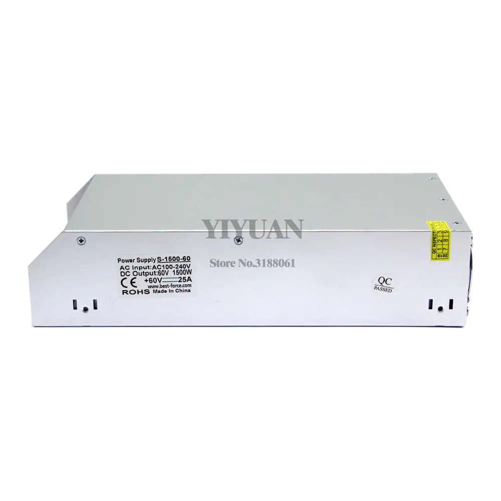 DC60V импульсный источник питания 25A 1500 Вт трансформаторы 100-240 В переменного тока в постоянный 60 в блоки питания для ЧПУ CCTV шаговые двигатели DIY