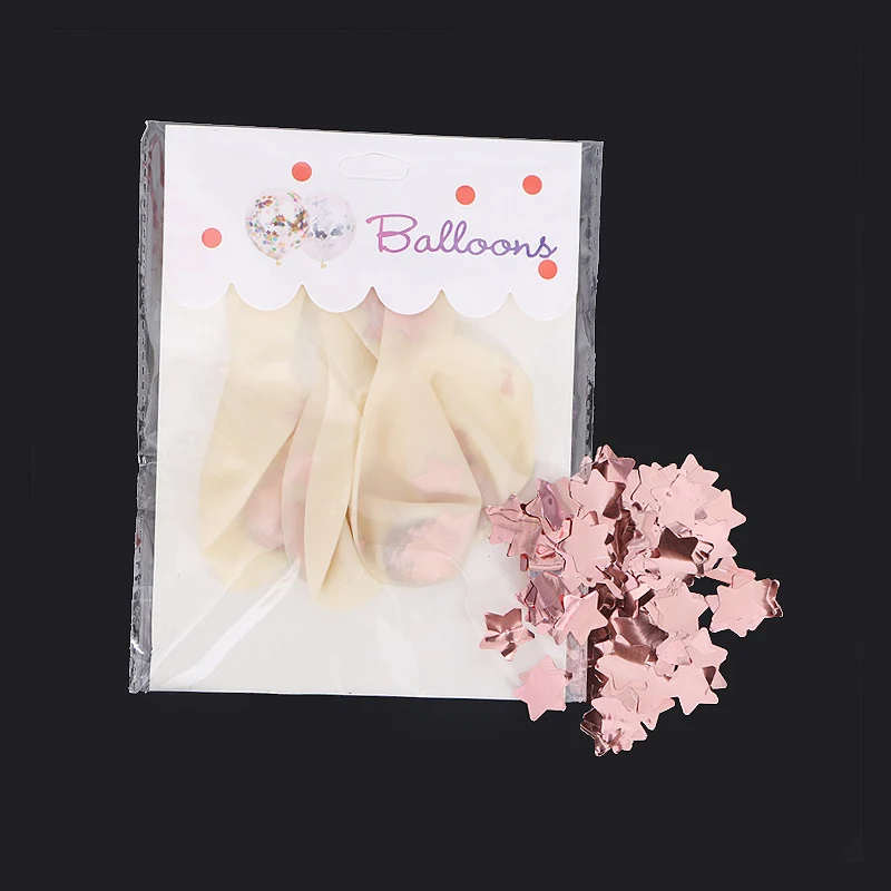 Rose Glod Pentagram 50 шт./лот, прозрачные конфетти для воздушного шара, воздушные шары, вечерние, свадебные украшения, детские товары для дня рождения, воздушные шары, игрушки - Цвет: Rose Glod Pentagram