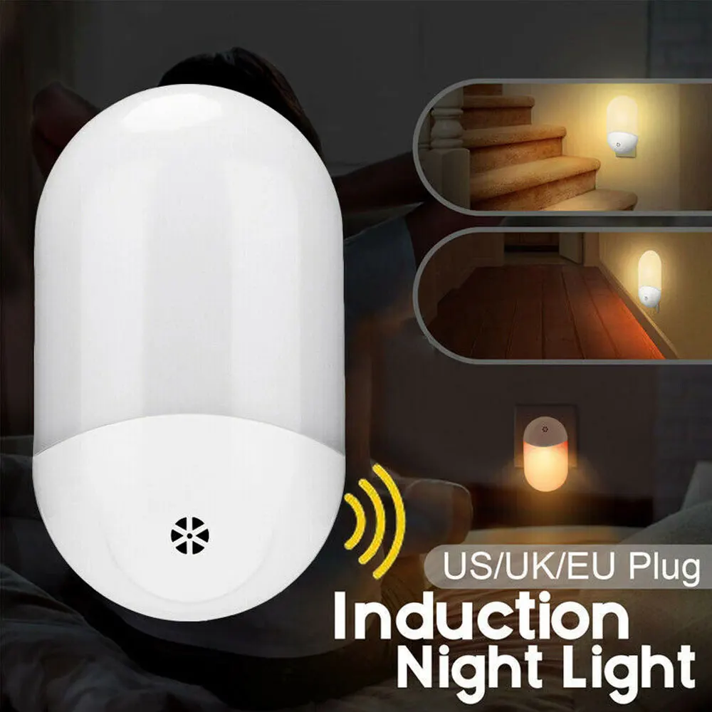 LED Sensor Automatic Energy-Saving Night Light EU US UK Plug Dusk to Dawn Activated Wall Emergency Lamp Warm White night lamp for bedroom