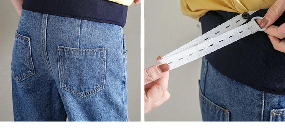 Корейская мода для беременных джинсы Брюки Осень Зима Одежда Брюки сохраняющие тепло Твердые Беременность Брюки для беременных женщин деним