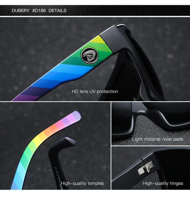 Occhiali Da Sole DUBERY Polarizzati Sportivi – Lenti Avvolgenti Quadrate, Antiriflesso UV400