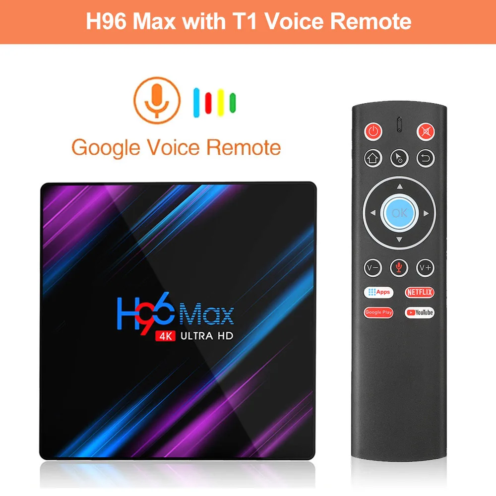 H96 MAX RK3318 Смарт ТВ приставка Android 9,0 4 ГБ 32 ГБ 64 Гб медиаплеер 4K Google голосовой помощник Netflix Youtube H96MAX 2GB16GB