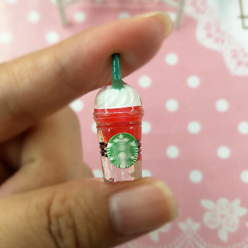 6PCS Dollhouse Miniature 1:6  1:12 Scale Ice-cream Coffee Cup Drink Pretend food Dollhouse Decor for 1/6 ob11 Doll Kitchen Toy 5