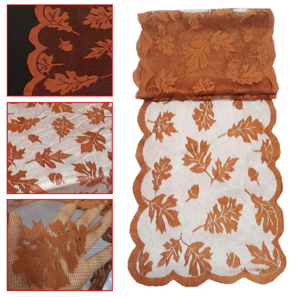 

Thanksgiving Harvest Festival Autumn Harvest Festival Golden Maple Leaf Lace Table Spreader Coffee Table Bar Table Coffee Table