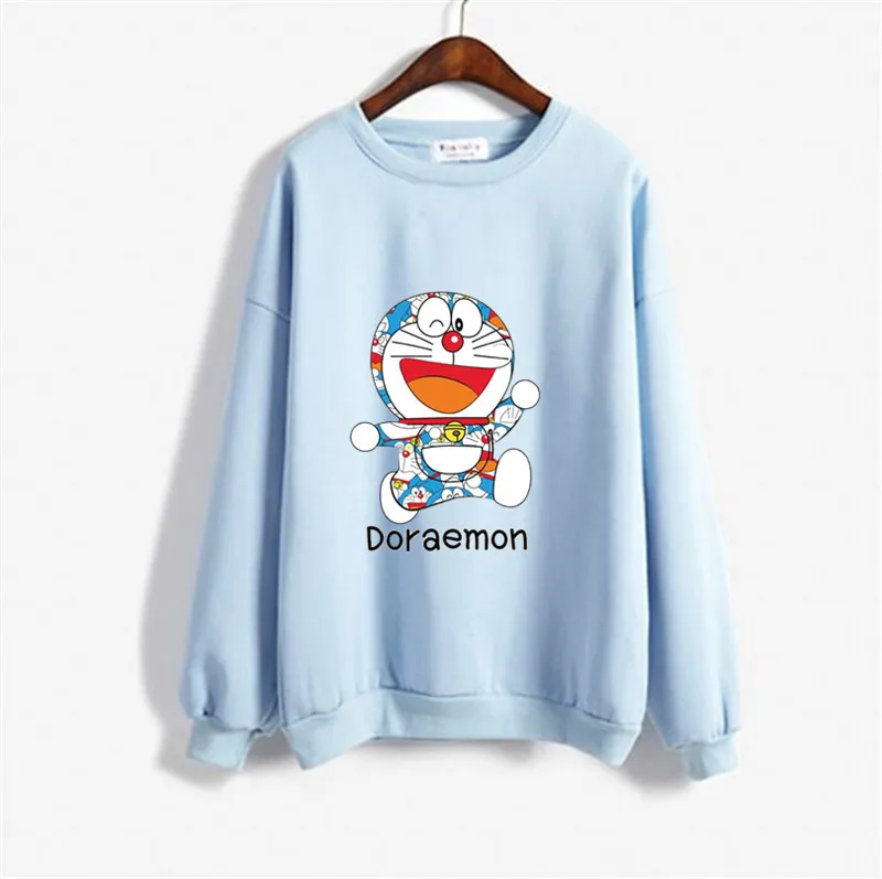 

6XL Men Hoodie Autumn 2019 Women Sweatshirt Plus Size Tops Winter Cartoon Doraemon Print Couple Goth Hip Hop Hoodies Men Clothes