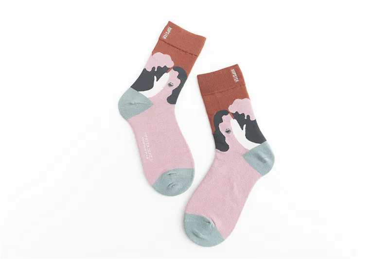 Мужские носки унисекс с рисунком космонавта, 100 хлопок, Harajuku, цветные мужские носки, 1 пара, Размеры 35-43 - Цвет: 8113-1