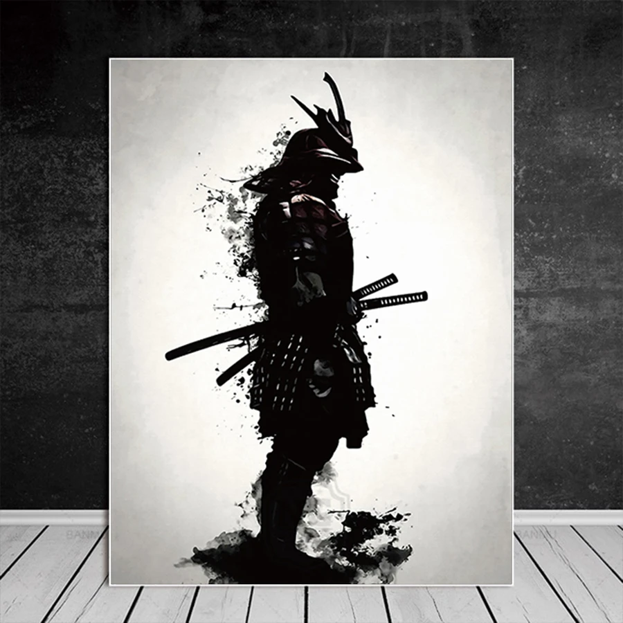 Japanese Samurai Canvas Oil Painting Modern Wall Art Pictures Canvas Print 