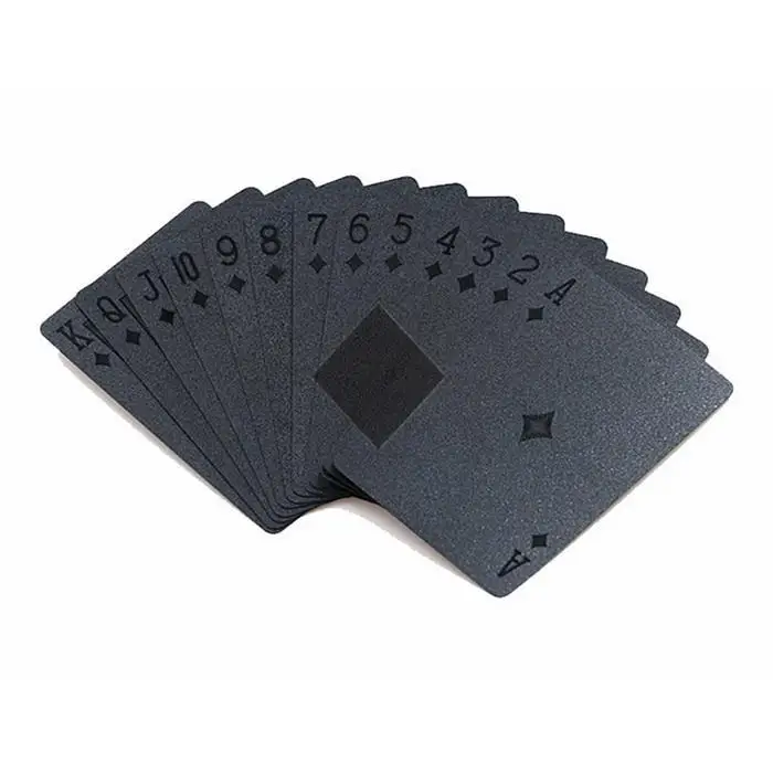 1 Deck of Waterproof Card Creative Black Foil Plated Playing Cards with Case