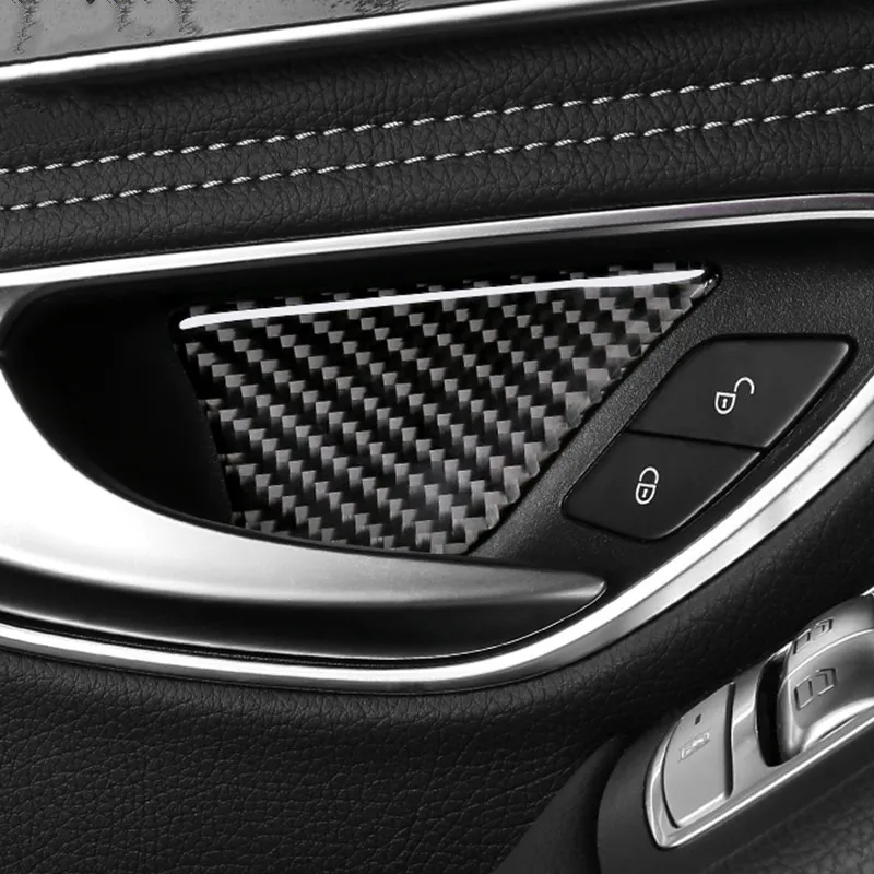 Автомобильные дверные ручки, декоративные наклейки для Mercedes Benz C Class W205 GLC X253, аксессуары для интерьера из углеродного волокна