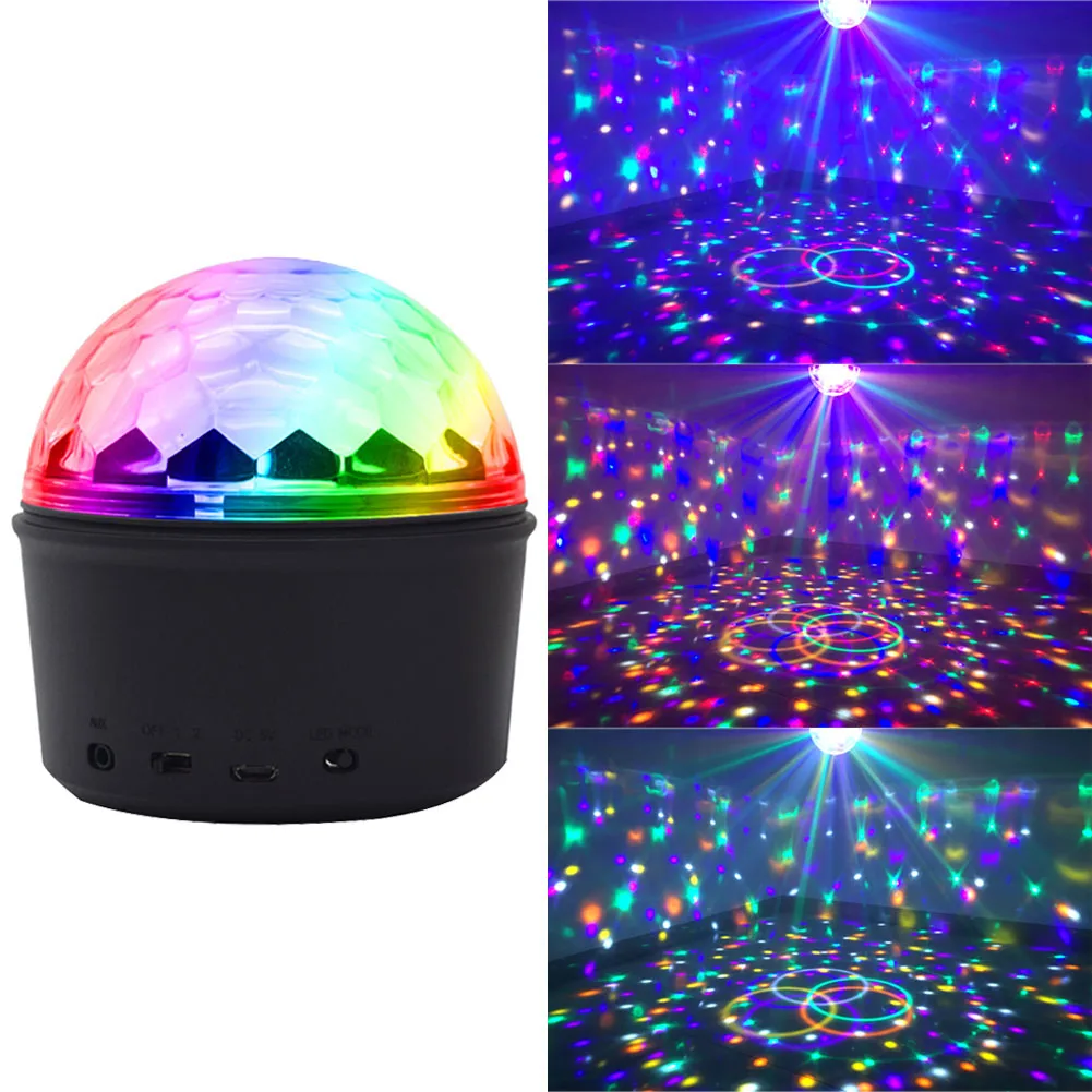 Mini KTV Sound Activated USB Charging Party Effect DJ LED Disco Ball Light Strobe Christmas Rotating Wedding Bluetooth Speaker