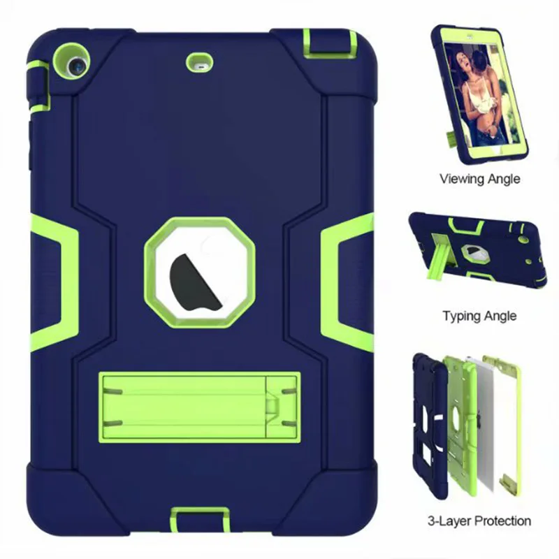 IBuyiWin сверхмощный защитный чехол(силикон+ ПК) для Ipad Mini 1 2 3 7," планшет Funda Capa чехол для детей+ пленка для экрана+ ручка