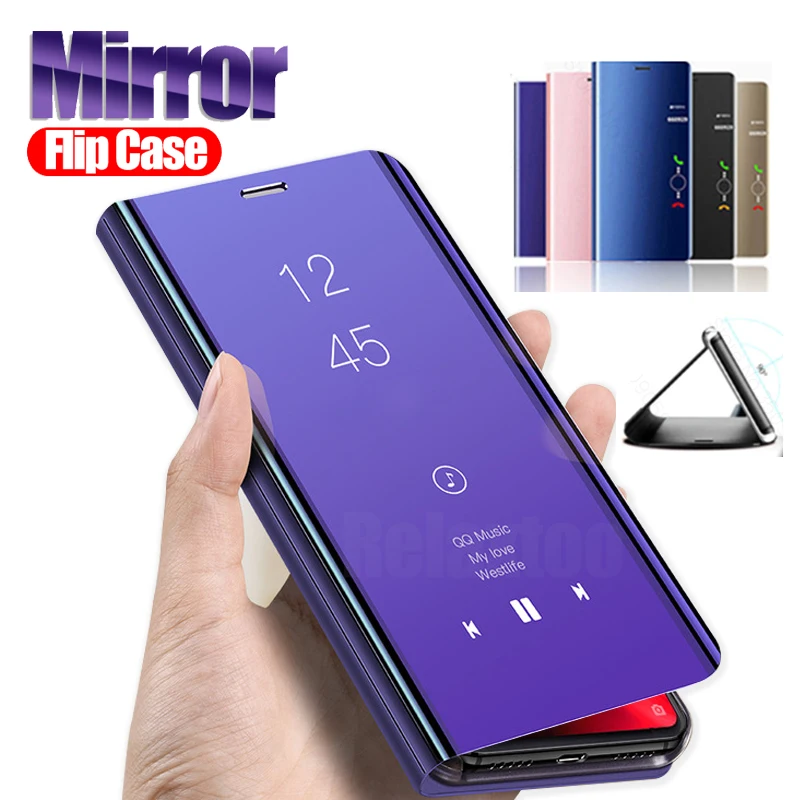 

Mirror flip case for xiaomi mi 9t cover stand case xiomi mi9t mi9 mi9se mi 9 t se t9 cases redmi k20 k 20 pro k20pro smart coque