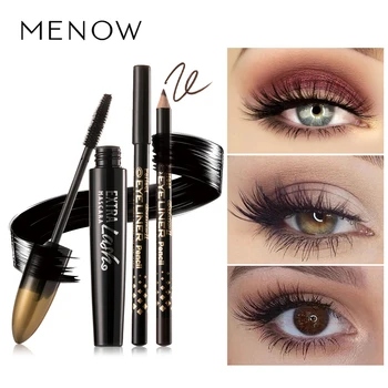 

MENOW Mascara with Two Eyelinr Extend Eyelashes Curling Thick Lasting Lengthening Waterproof Lasting Eye Make Up Cosmetics Tools