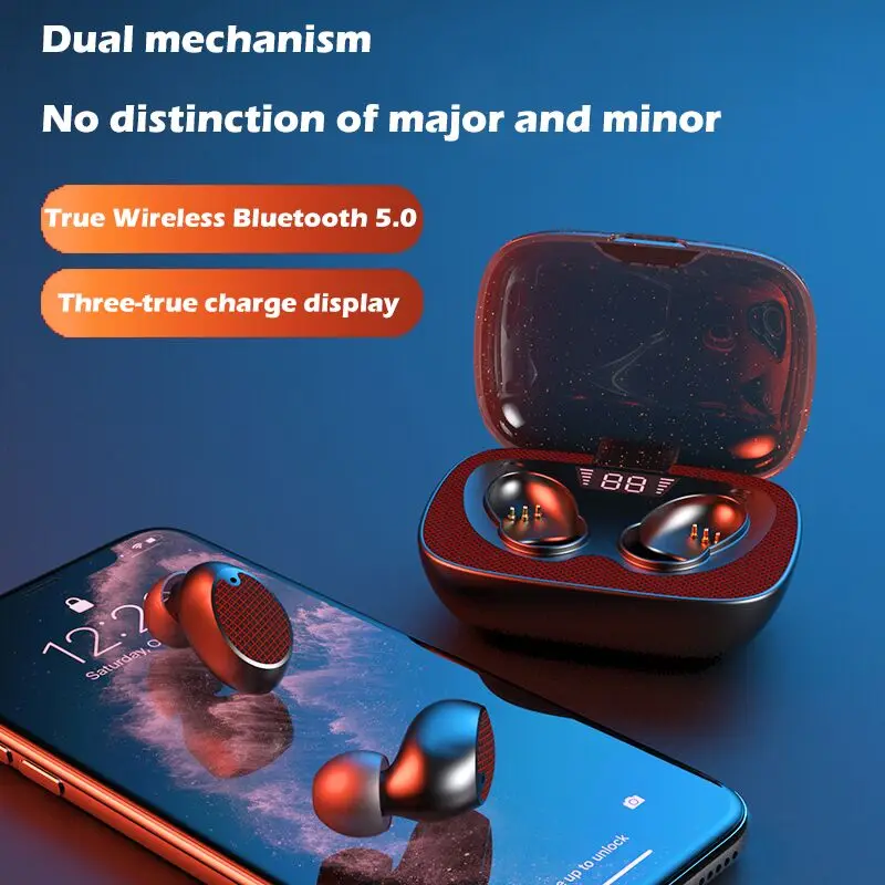 Новейший TWS Bluetooth 5,0 автомобильный комплект наушников с сенсорным управлением DSP шумоподавление oled-экран ES02 Поддержка IOS Android