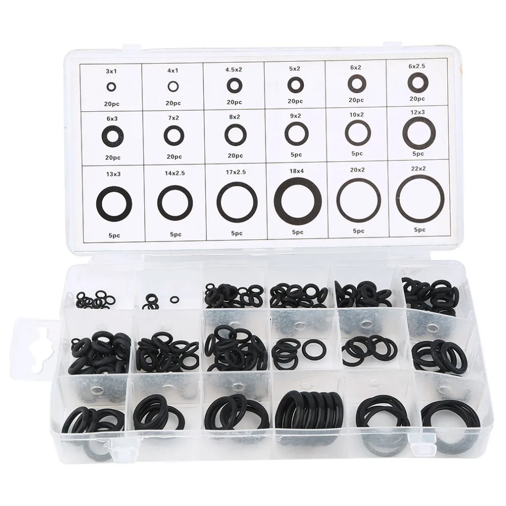 Hot Universal New Tool 18 Sizes 225 X Rubber O Ring O Ring Washer Gasket Automotive Seals Assortment Black For Car Auto Fastener Clip Aliexpress