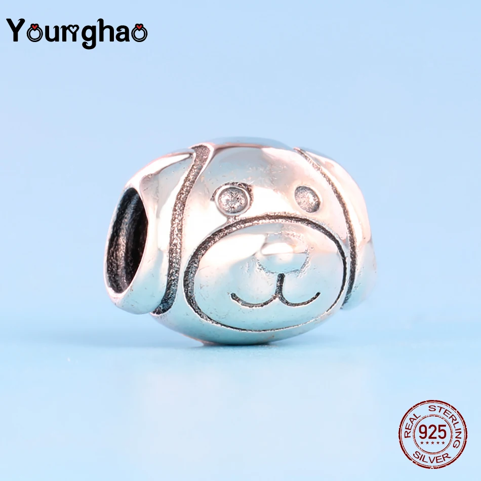 t-bd-2766-silver Younghao Настоящее 925 пробы Серебряное кольцо Сумочка поросенок Кролик Форма Pulsera милые животные Бусины Подходит Pandora браслет хорошее ювелирное изделие - Цвет: t-bd-2766-silver