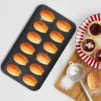 

New 2 Packs Non-Stick Madeleine Pot, Baking Mold 12 with Shell Cake Baking Tray Chocolate Non-Stick Baking Tray, Used for Oven B