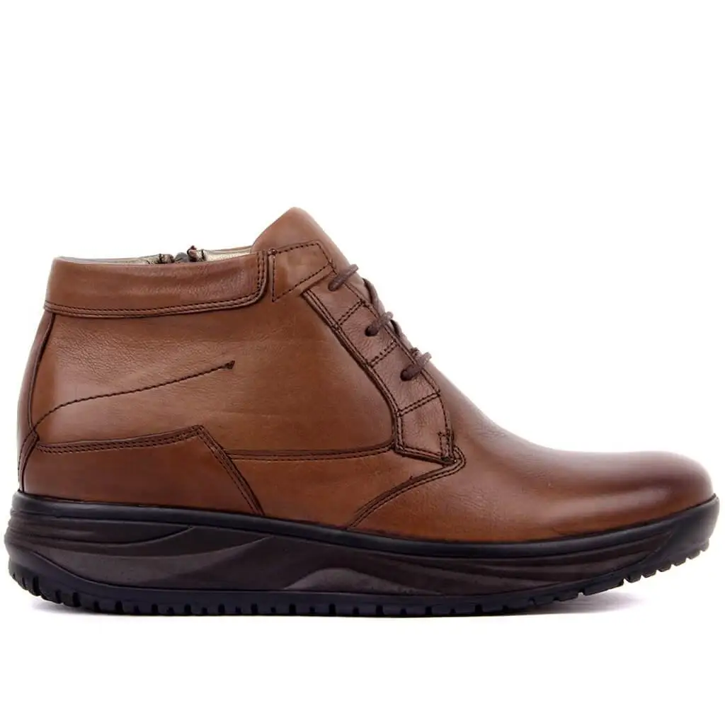 

Sail Lakers-Brown Leather Zipper Male Boots