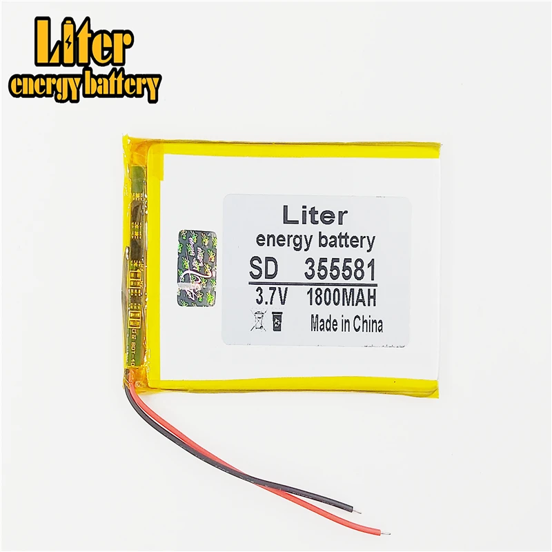 355581 3.7v 1800mah 355580 Lithium Polymer Battery With Protection