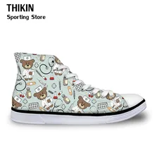 Детские кроссовки с рисунком медсестры и медведя из мультфильма; Осенняя спортивная обувь для девочек и мальчиков; детская белая прогулочная обувь