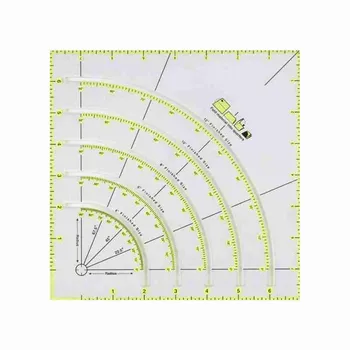 

Arcs Fans Quilt Circle Cutter Ruler Acrylic Quilters Ruler With Double Colored Lines For Easy Cutting Sewing Accessory