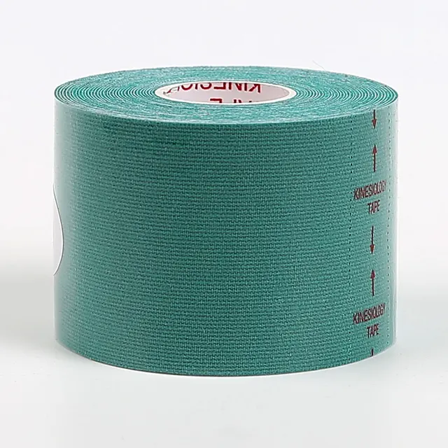 15 Colours Kinesiology Athletic Tape Recovery Sports Cotton Elastic Adhesive Strain Injury Fitness Run Knee Muscle Pain Relief green