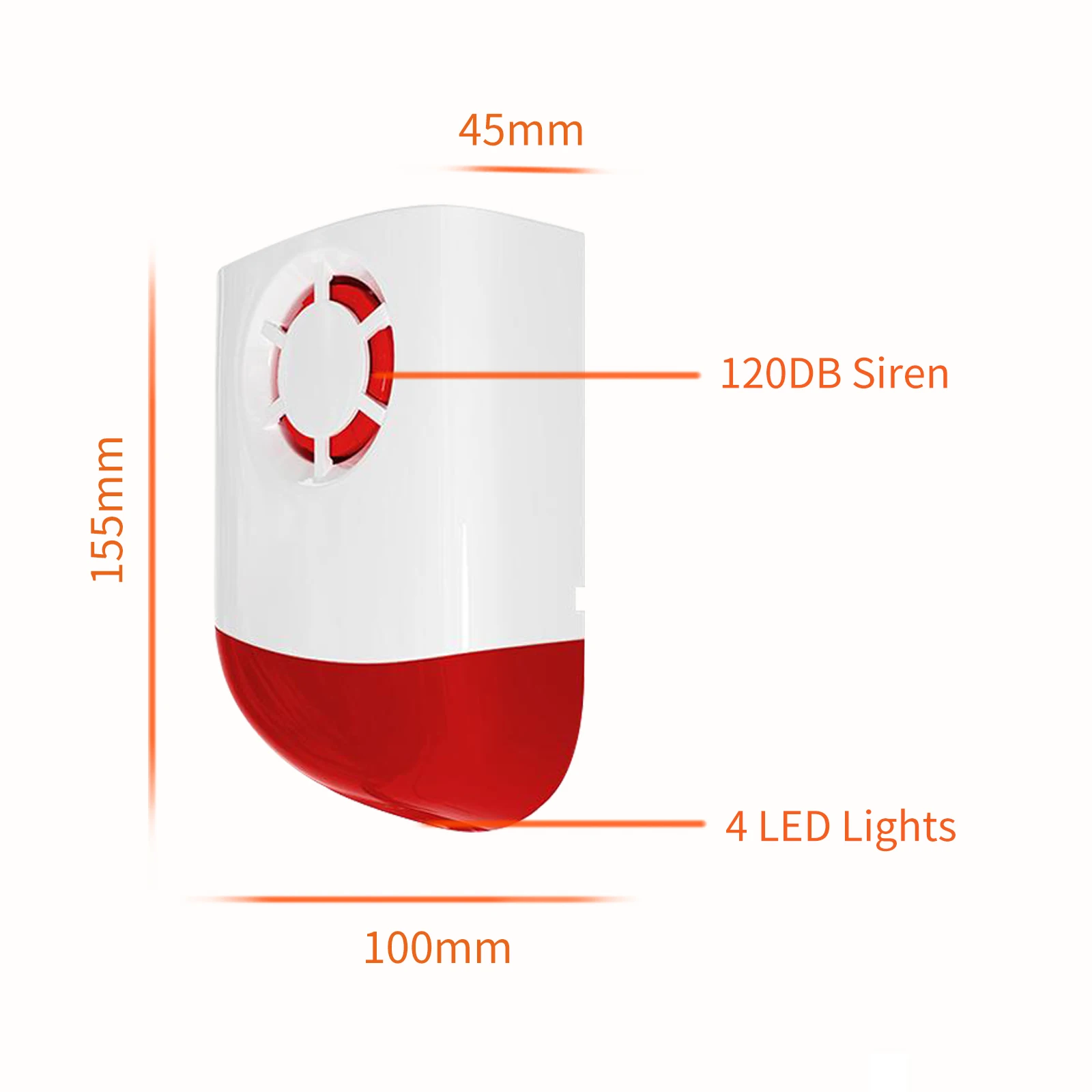 433MHz Outdoor Wireless Waterproof Flash Alarm 120dB High Decibel Loudness Sound & Flash LED Outdoor Security Alarm System-flash led siren light siren alarm home alarm system