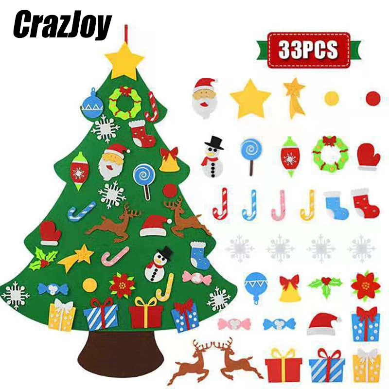 

DIY Christmas Decoration for Home 2021 Montessori Toys Toddlers Busy Board Xmas Tree Gift For Boy Girl Door Wall Ornament