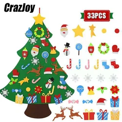 Diy decoração de natal para casa 2021 montessori brinquedos crianças ocupado placa natal árvore presente para menino menina porta ornamento parede