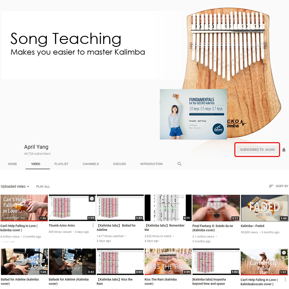 B Tone GECKO Kalimba 17 клавиш твердая камфора с инструкцией и молотком для настройки