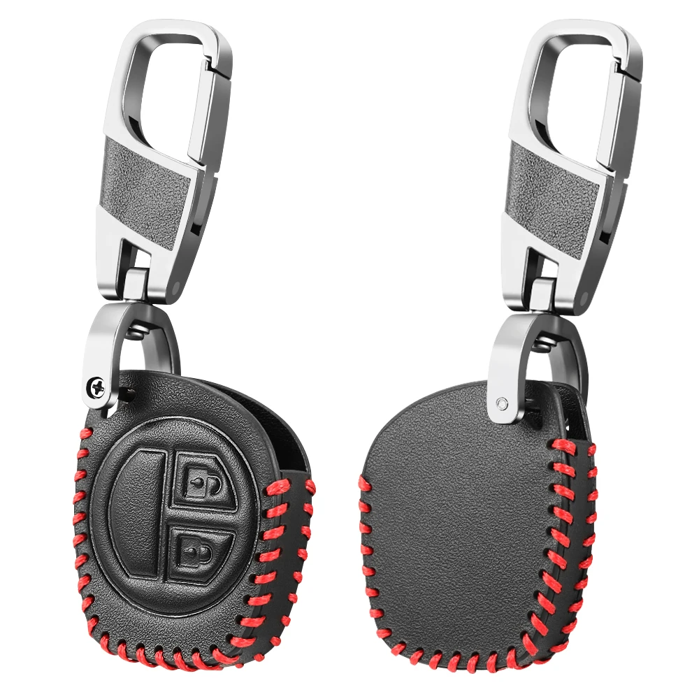 2 Buttons Remote Genuine Leather Car Key Case Cover For Suzuki SX4 Swift Vitara Holder CaseKey