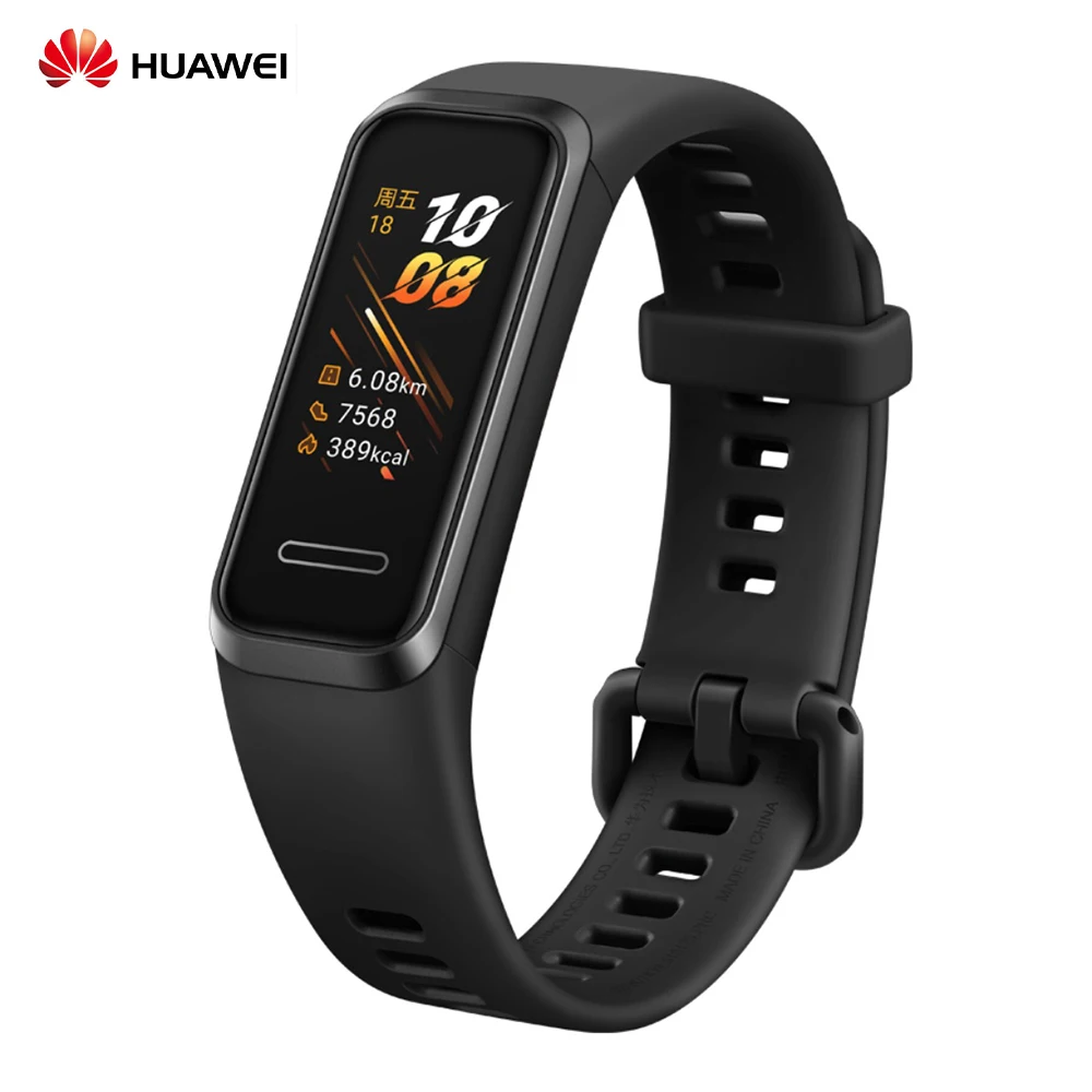 HUAWEI Band 4 0,96 дюйма 5ATM водонепроницаемый смарт-браслет 9 спортивный режим фитнес-трекер Шагомер Умные часы для Android/iOS