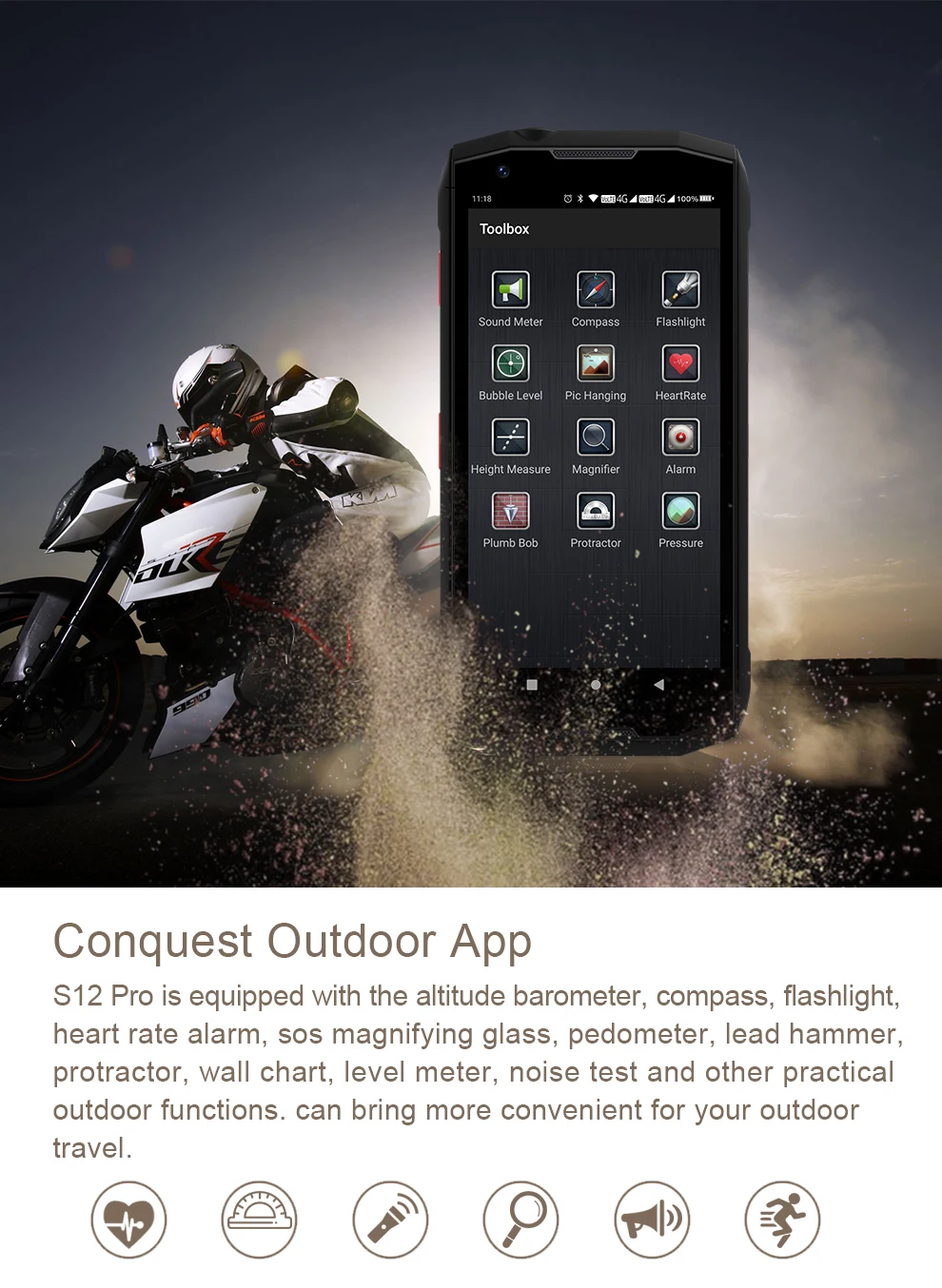 Conquest S12 pro прочный сотовый телефон IP68 Водонепроницаемый 5,99 дюймов ips Android 9,0 MTK6771 рация ПМР смартфон