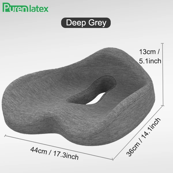 Purenlatex Coccyx Chair Cushion Comfort Memory Foam Seat Orthopedic Pillow for Lower Back Tailbone and Sciatica Pain Relief 