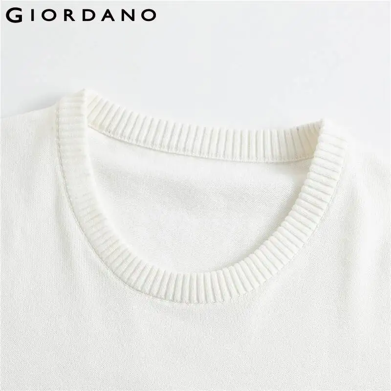 Giordano мужские свитера контрастный Crewneck трикотажный пуловер Хлопок легкий стретехи Blusa De Frio Masculino 31059802