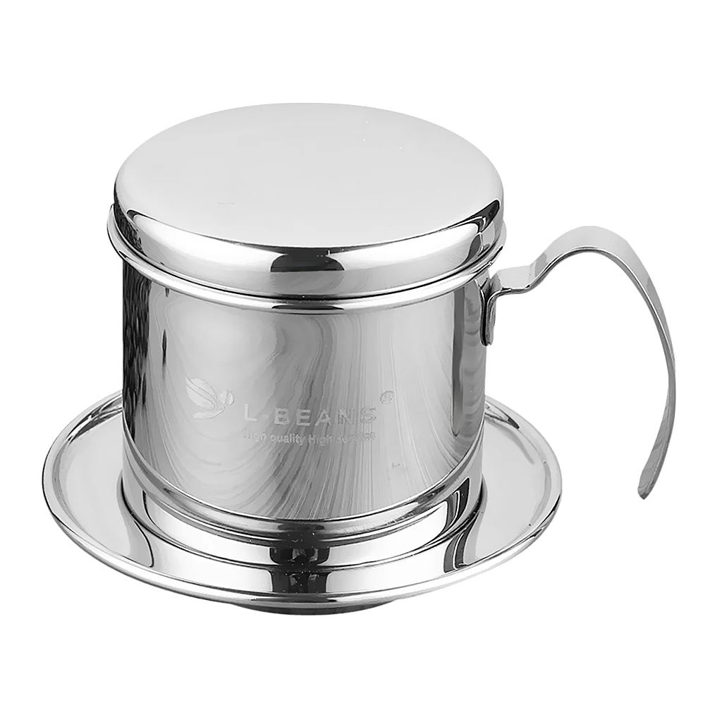 Stainless Steel Portable Coffee Pot Vietnam Style Drip Filter (Silver)