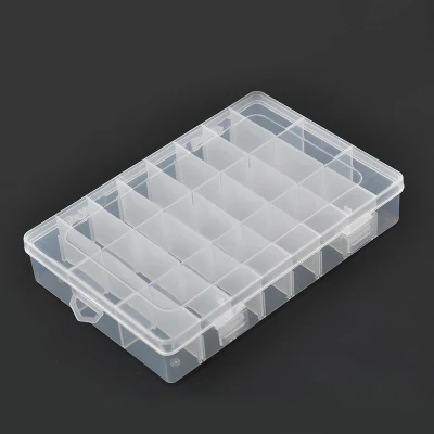 10/24 сетка прозрачная регулируемая пластиковая коробка для сережек для ювелирных изделий многофункциональная коробка для хранения мелочей ящик для ювелирных инструментов ZP3211352 - Цвет: 24 grid white
