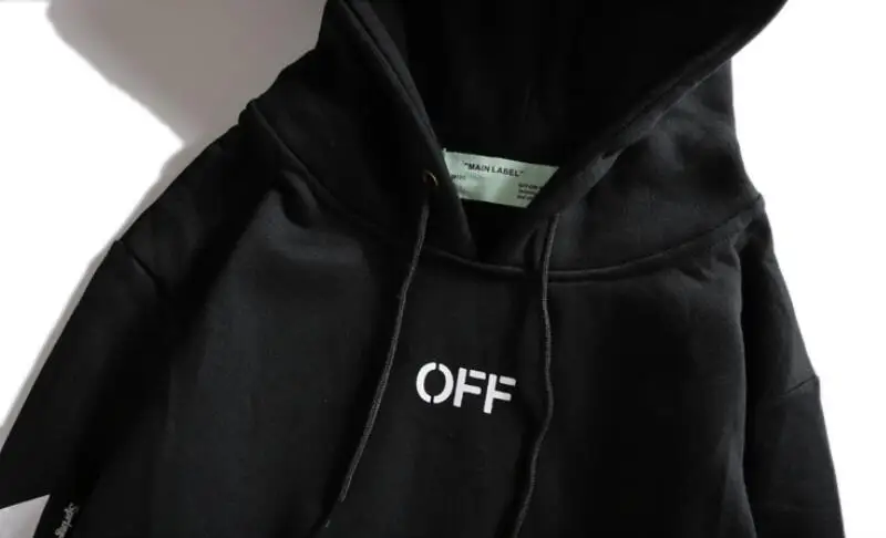 Косая полоска 19ss Off-White OW температурная Мужская Женская Осенняя зимняя Модная хлопковая Повседневная Свободная Толстовка с капюшоном