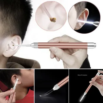 

Hot LED Light Earpick Clean Flashlight Earpick Spoon Ear Cleaner Device LED Light Wax Curette Remover Tools